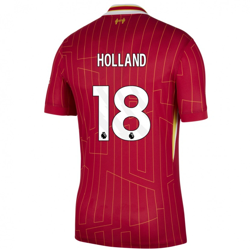 Danxen Herren Ceri Holland #18 Rot Gelb Weiß Heimtrikot Trikot 2024/25 T-Shirt Schweiz