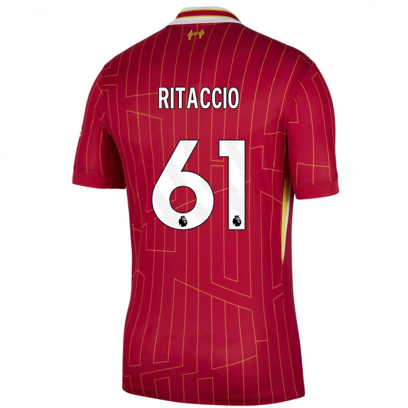 Danxen Herren Matteo Ritaccio #61 Rot Gelb Weiß Heimtrikot Trikot 2024/25 T-Shirt Schweiz