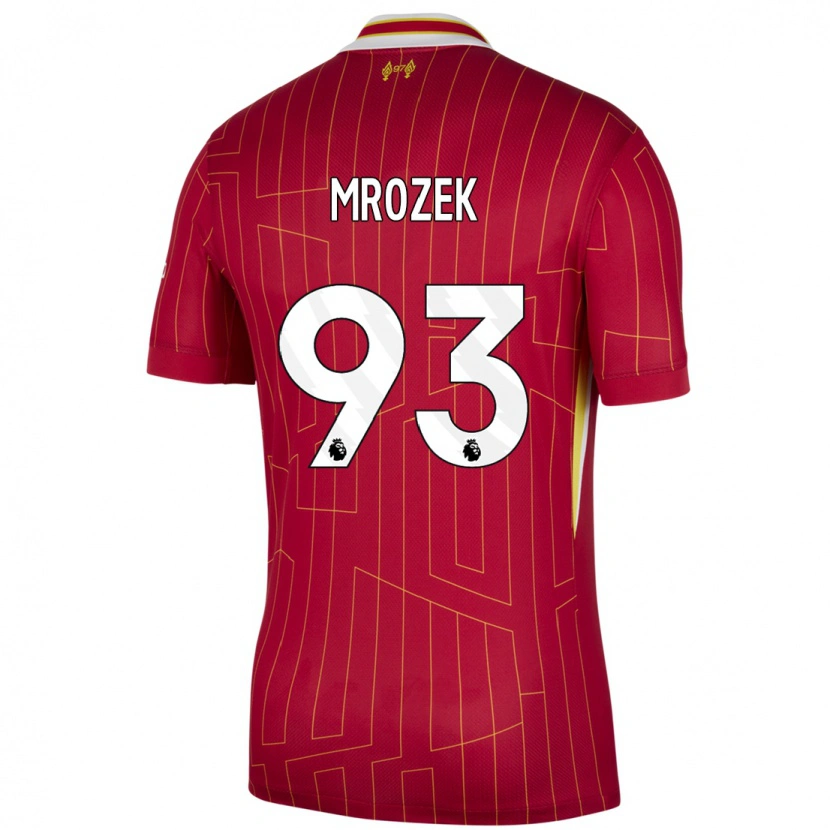 Danxen Herren Fabian Mrozek #93 Rot Gelb Weiß Heimtrikot Trikot 2024/25 T-Shirt Schweiz