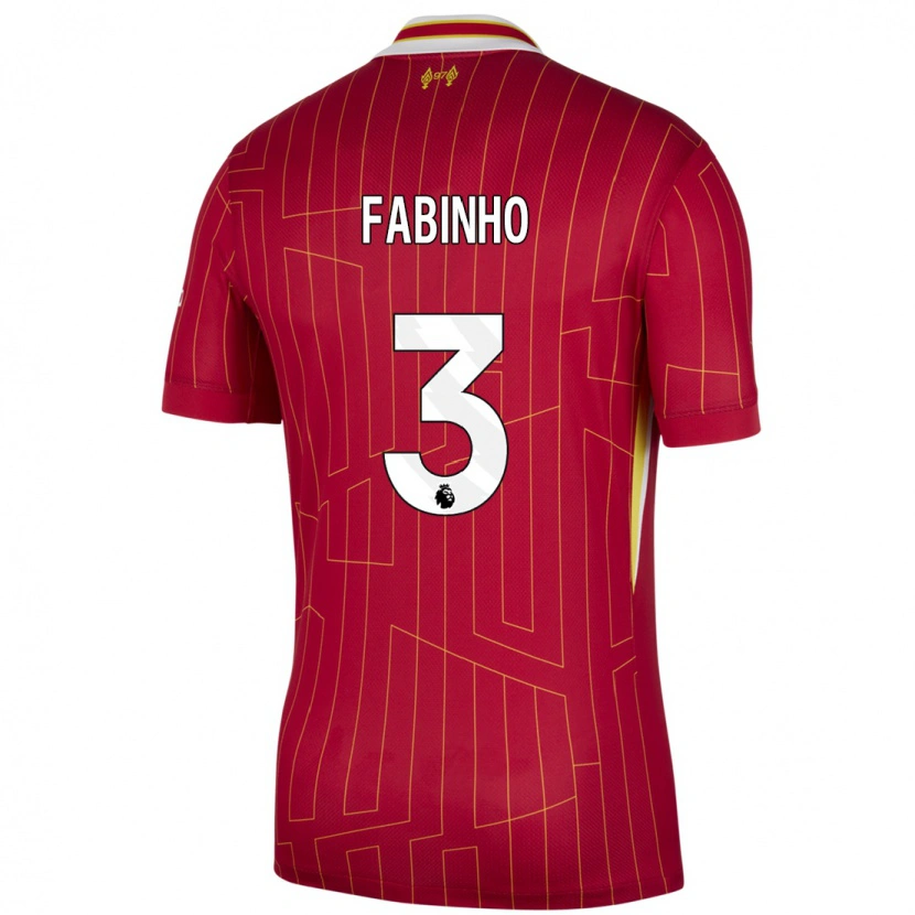 Danxen Herren Fabinho #3 Rot Gelb Weiß Heimtrikot Trikot 2024/25 T-Shirt Schweiz