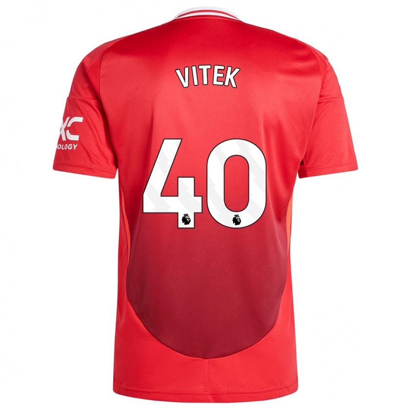 Danxen Herren Radek Vitek #40 Hellrot Heimtrikot Trikot 2024/25 T-Shirt Schweiz