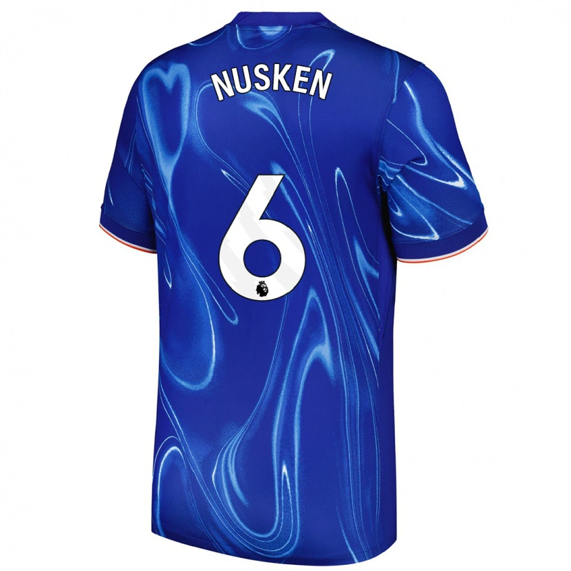 Danxen Herren Sjoeke Nüsken #6 Blau Weiß Heimtrikot Trikot 2024/25 T-Shirt Schweiz