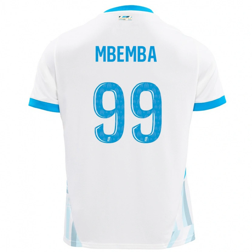 Danxen Herren Chancel Mbemba #99 Weiß Himmelblau Heimtrikot Trikot 2024/25 T-Shirt Schweiz