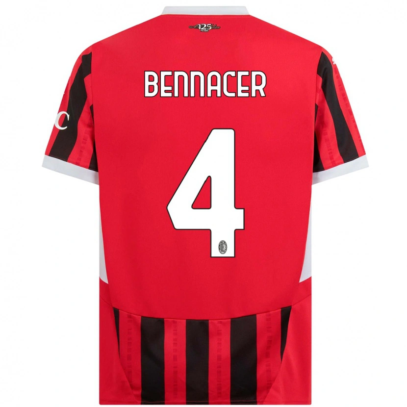 Danxen Herren Ismaël Bennacer #4 Rot Schwarz Heimtrikot Trikot 2024/25 T-Shirt Schweiz