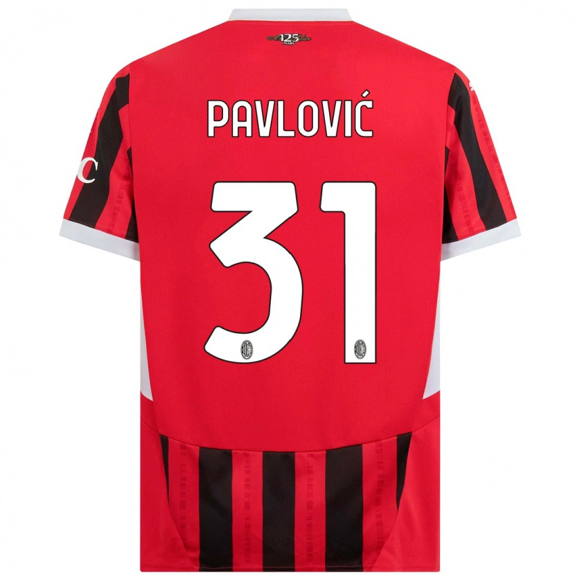 Danxen Herren Strahinja Pavlović #31 Rot Schwarz Heimtrikot Trikot 2024/25 T-Shirt Schweiz