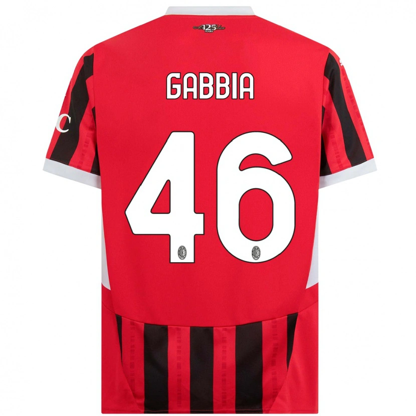 Danxen Herren Matteo Gabbia #46 Rot Schwarz Heimtrikot Trikot 2024/25 T-Shirt Schweiz