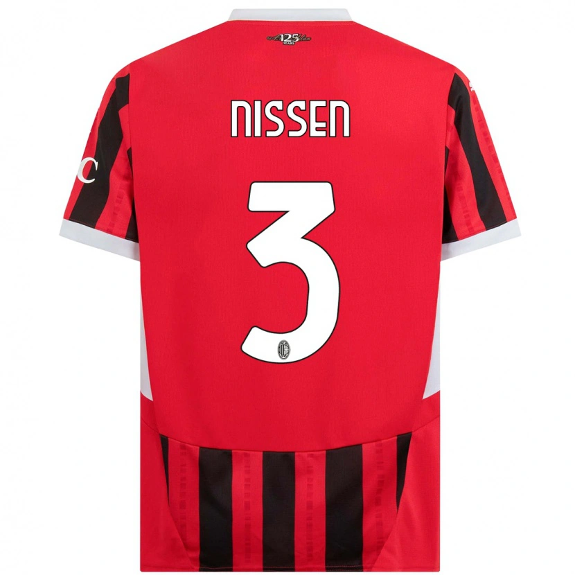 Danxen Herren Fredrik Nissen #3 Rot Schwarz Heimtrikot Trikot 2024/25 T-Shirt Schweiz