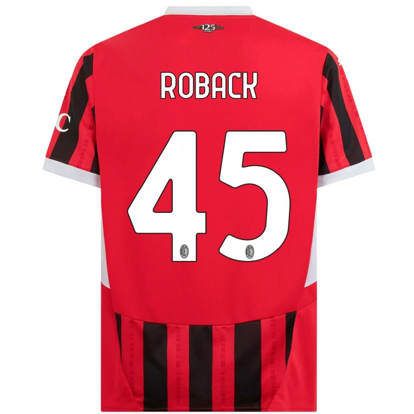 Danxen Herren Emil Roback #45 Rot Schwarz Heimtrikot Trikot 2024/25 T-Shirt Schweiz