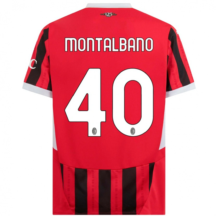 Danxen Herren Nicolo Montalbano #40 Rot Schwarz Heimtrikot Trikot 2024/25 T-Shirt Schweiz