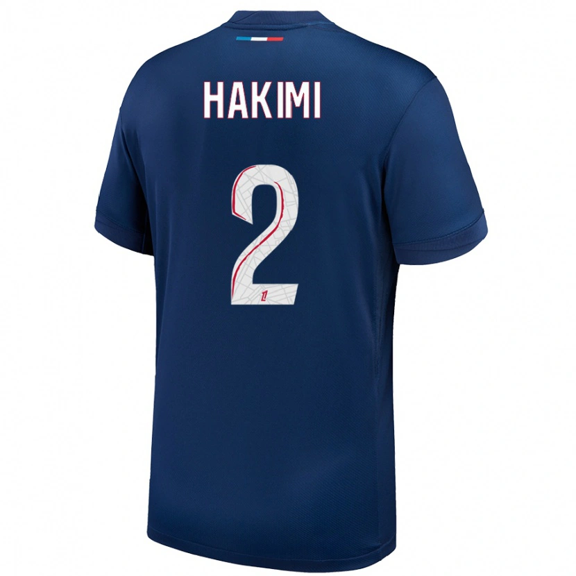 Danxen Herren Achraf Hakimi #2 Marineblau Weiß Heimtrikot Trikot 2024/25 T-Shirt Schweiz