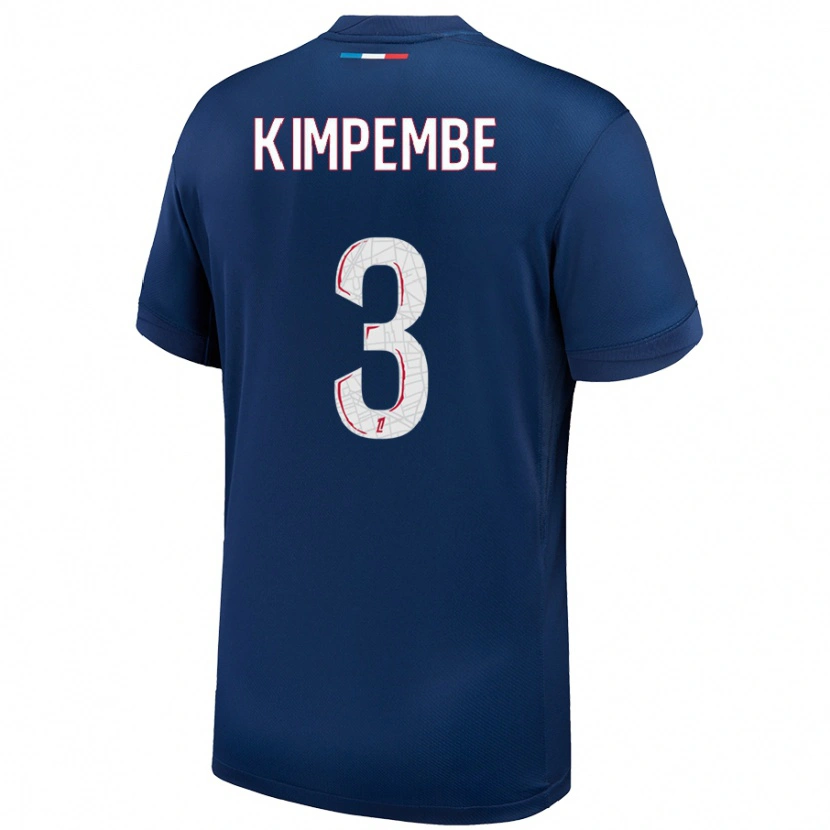 Danxen Herren Presnel Kimpembe #3 Marineblau Weiß Heimtrikot Trikot 2024/25 T-Shirt Schweiz