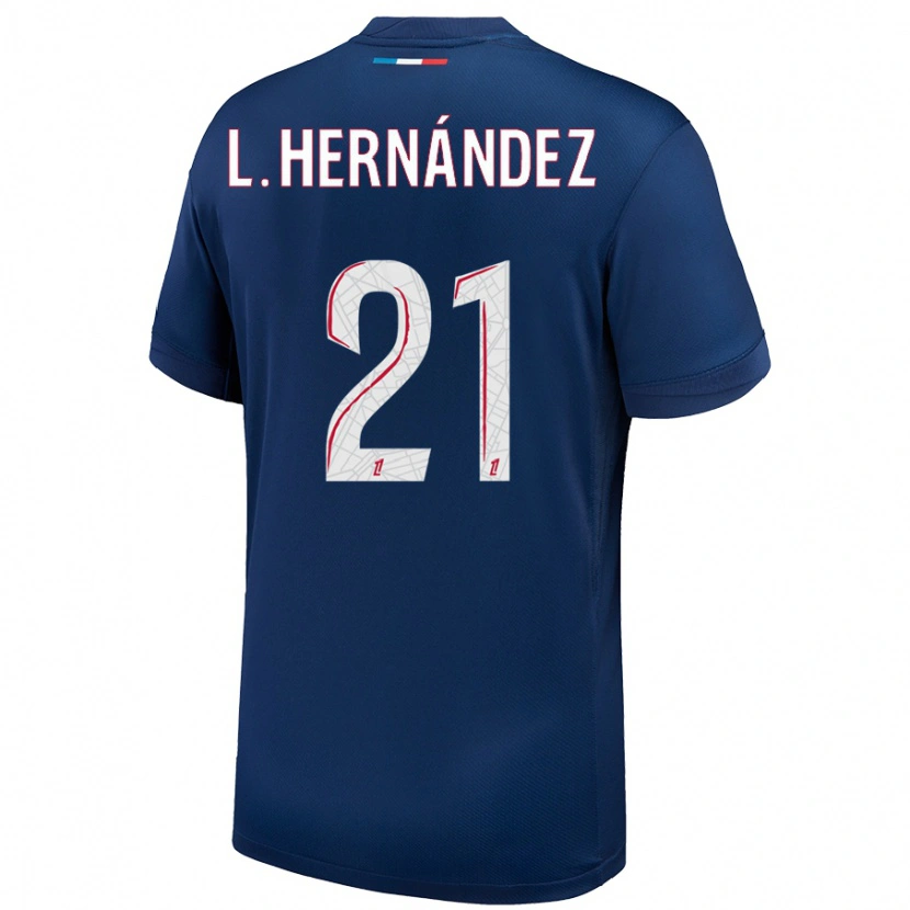 Danxen Herren Lucas Hernández #21 Marineblau Weiß Heimtrikot Trikot 2024/25 T-Shirt Schweiz