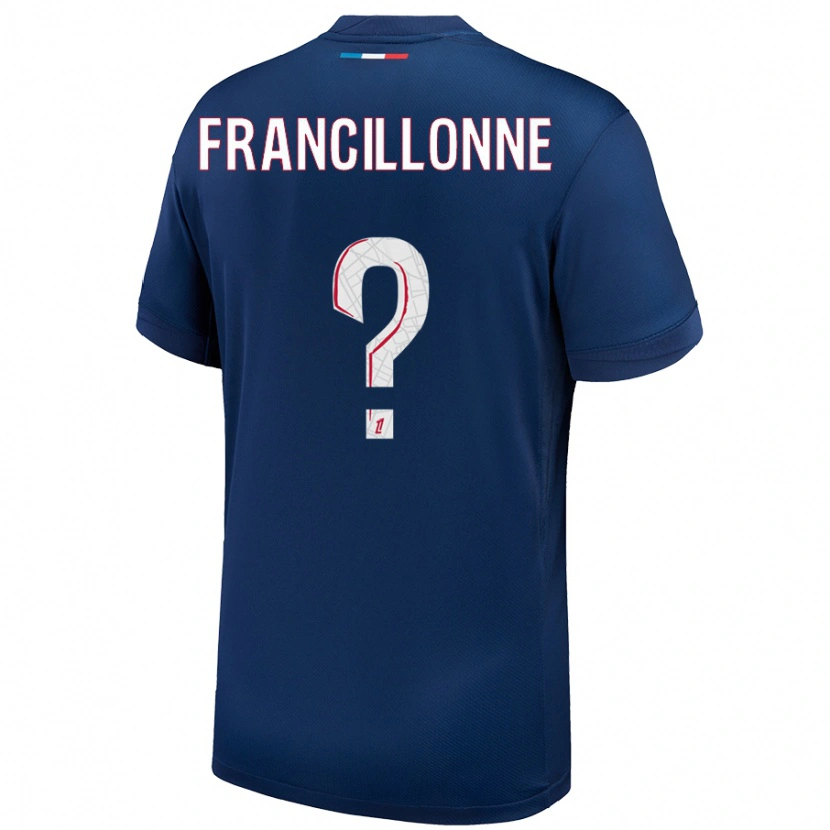 Danxen Herren Bryan Francillonne #0 Marineblau Weiß Heimtrikot Trikot 2024/25 T-Shirt Schweiz