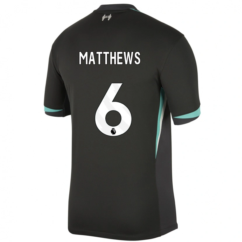 Danxen Herren Jasmine Matthews #6 Schwarz Anthrazitweiß Auswärtstrikot Trikot 2024/25 T-Shirt Schweiz