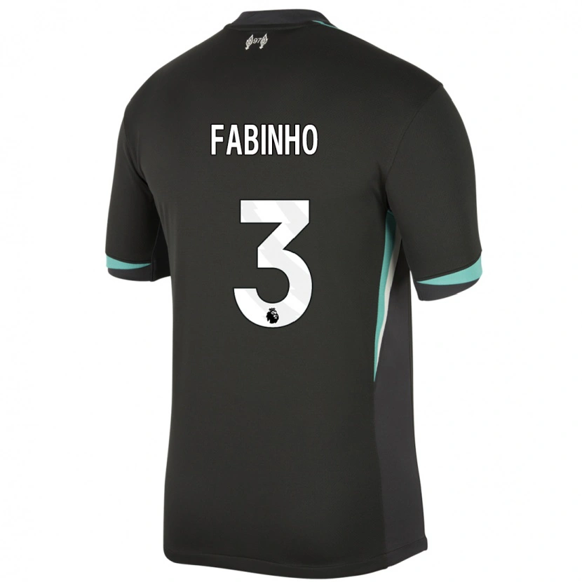 Danxen Herren Fabinho #3 Schwarz Anthrazitweiß Auswärtstrikot Trikot 2024/25 T-Shirt Schweiz