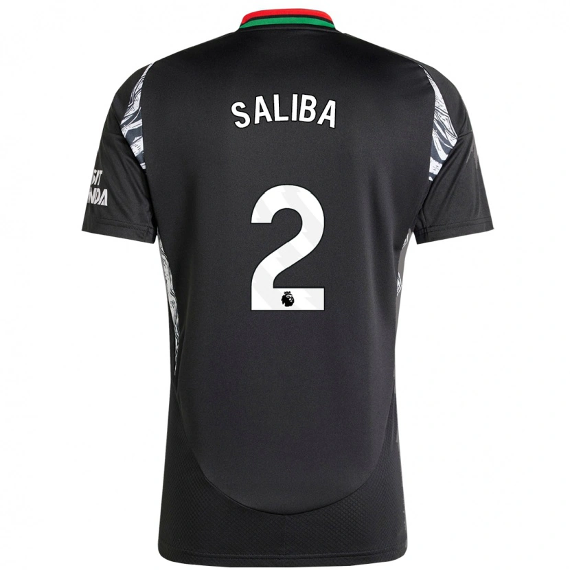 Danxen Herren William Saliba #2 Schwarz Auswärtstrikot Trikot 2024/25 T-Shirt Schweiz