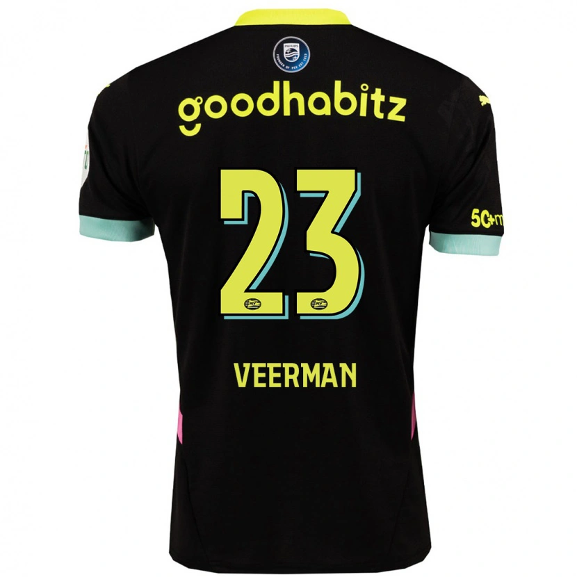 Danxen Herren Joey Veerman #23 Schwarz Gelb Auswärtstrikot Trikot 2024/25 T-Shirt Schweiz