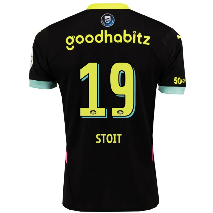 Danxen Herren Fleur Stoit #19 Schwarz Gelb Auswärtstrikot Trikot 2024/25 T-Shirt Schweiz