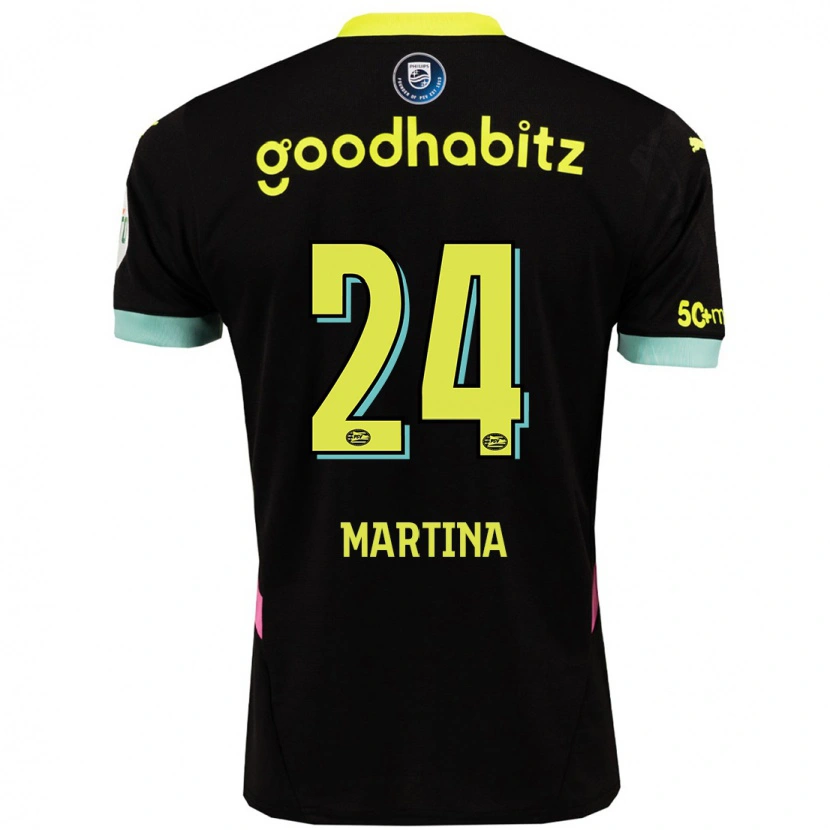 Danxen Herren Shijona Martina #24 Schwarz Gelb Auswärtstrikot Trikot 2024/25 T-Shirt Schweiz