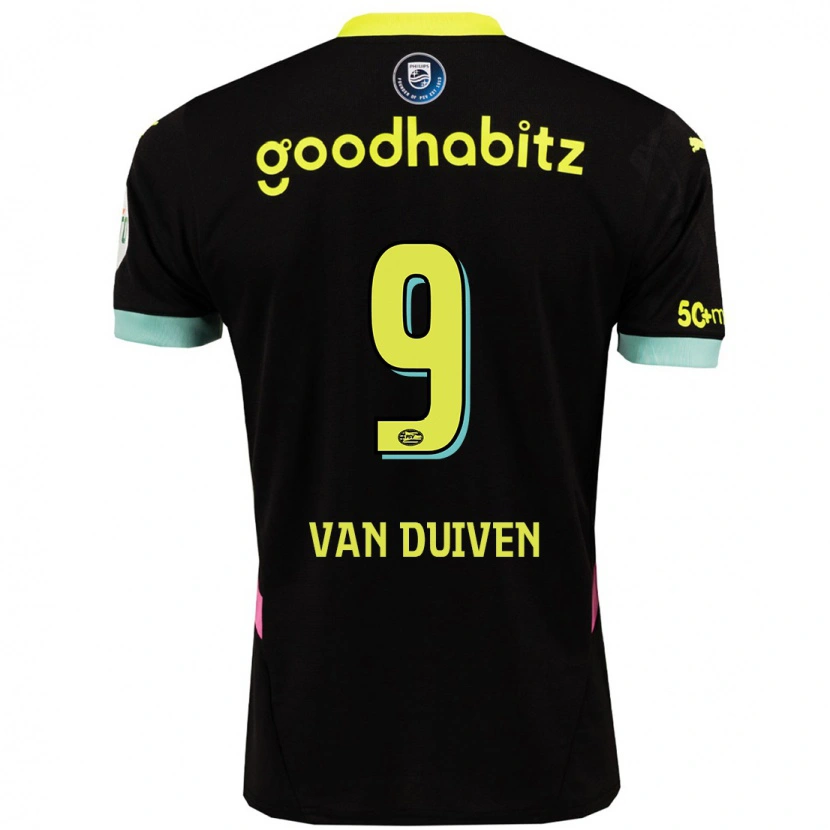 Danxen Herren Jason Van Duiven #9 Schwarz Gelb Auswärtstrikot Trikot 2024/25 T-Shirt Schweiz