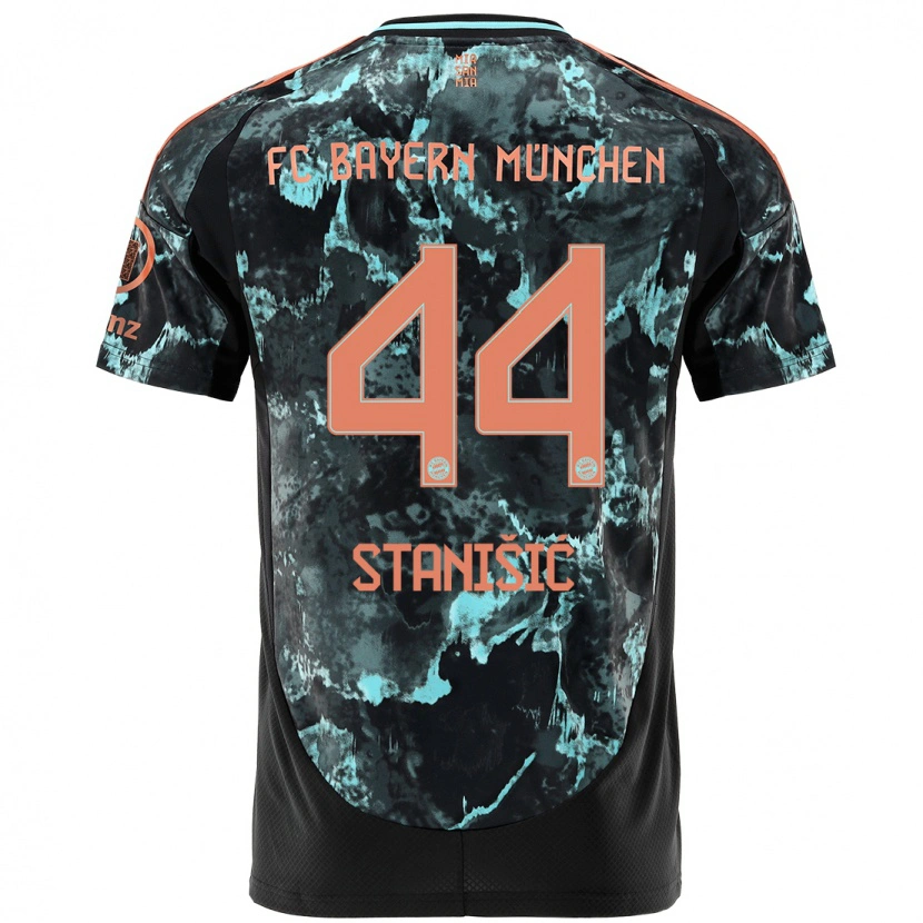 Danxen Herren Josip Stanisic #44 Schwarz Auswärtstrikot Trikot 2024/25 T-Shirt Schweiz