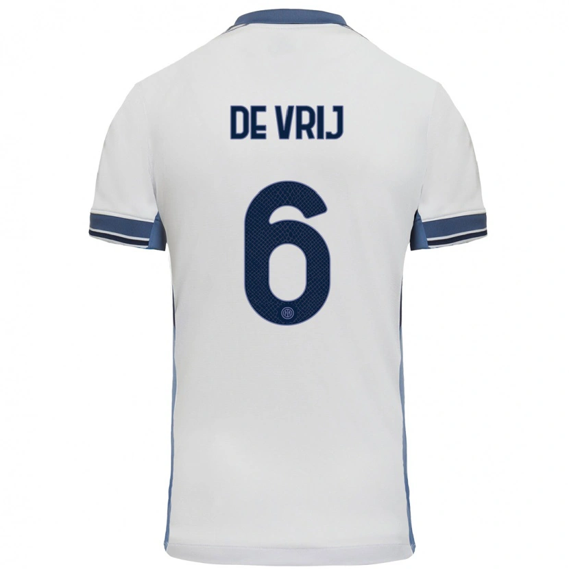 Danxen Herren Stefan De Vrij #6 Weißgrau Auswärtstrikot Trikot 2024/25 T-Shirt Schweiz