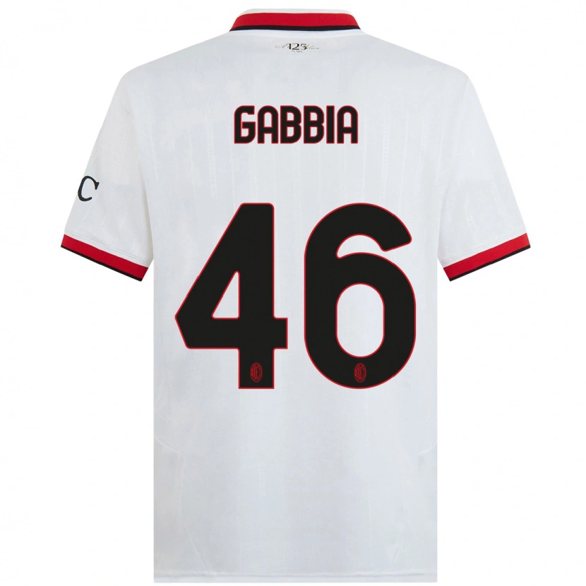 Danxen Herren Matteo Gabbia #46 Weiß Schwarz Rot Auswärtstrikot Trikot 2024/25 T-Shirt Schweiz