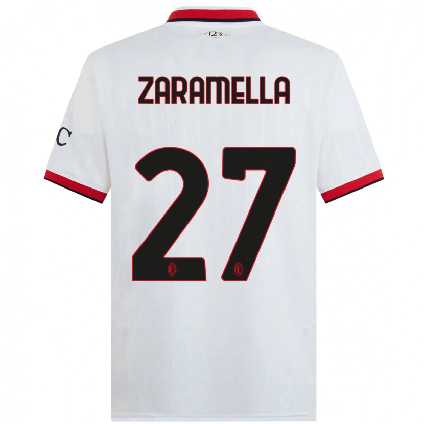 Danxen Herren Mattia Zaramella #27 Weiß Schwarz Rot Auswärtstrikot Trikot 2024/25 T-Shirt Schweiz