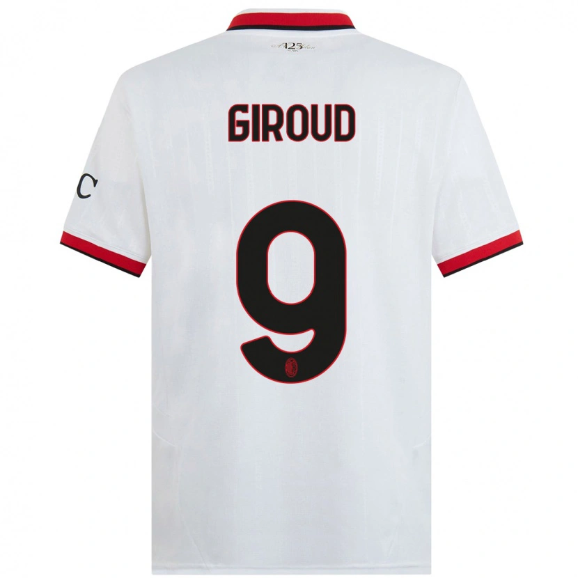 Danxen Herren Olivier Giroud #9 Weiß Schwarz Rot Auswärtstrikot Trikot 2024/25 T-Shirt Schweiz