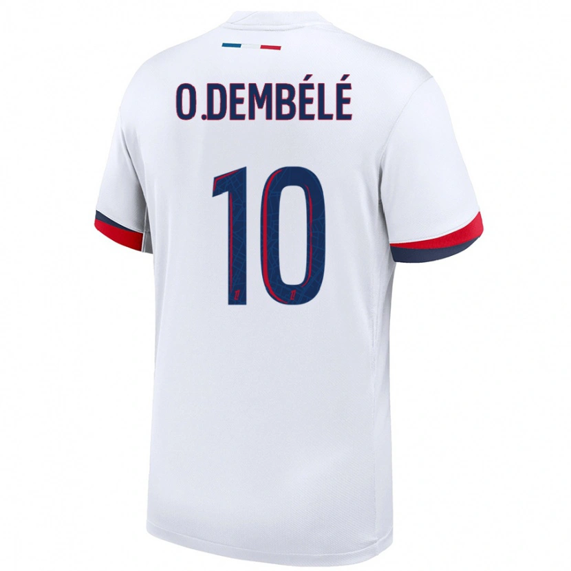 Danxen Herren Ousmane Dembélé #10 Weiß Blau Rot Auswärtstrikot Trikot 2024/25 T-Shirt Schweiz