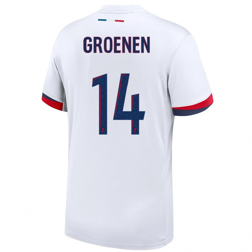 Danxen Herren Jackie Groenen #14 Weiß Blau Rot Auswärtstrikot Trikot 2024/25 T-Shirt Schweiz