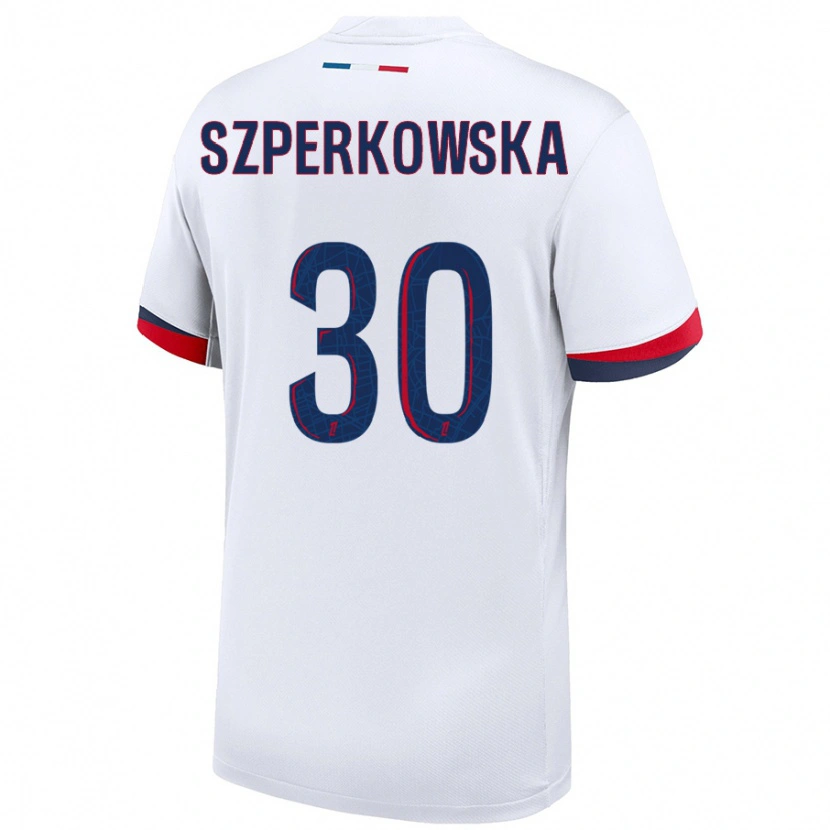 Danxen Herren Oliwia Szperkowska #30 Weiß Blau Rot Auswärtstrikot Trikot 2024/25 T-Shirt Schweiz