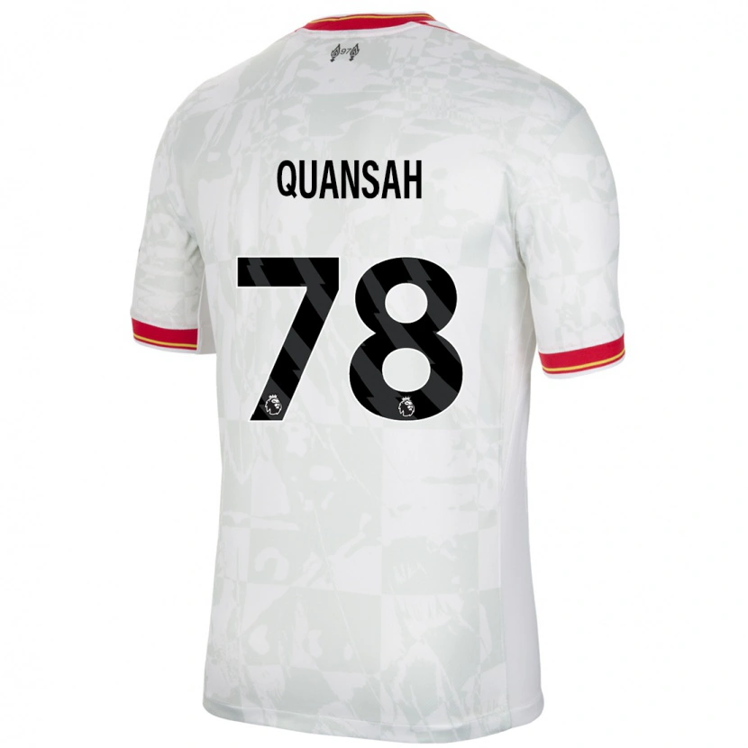 Danxen Herren Jarell Quansah #78 Weiß Rot Schwarz Ausweichtrikot Trikot 2024/25 T-Shirt Schweiz