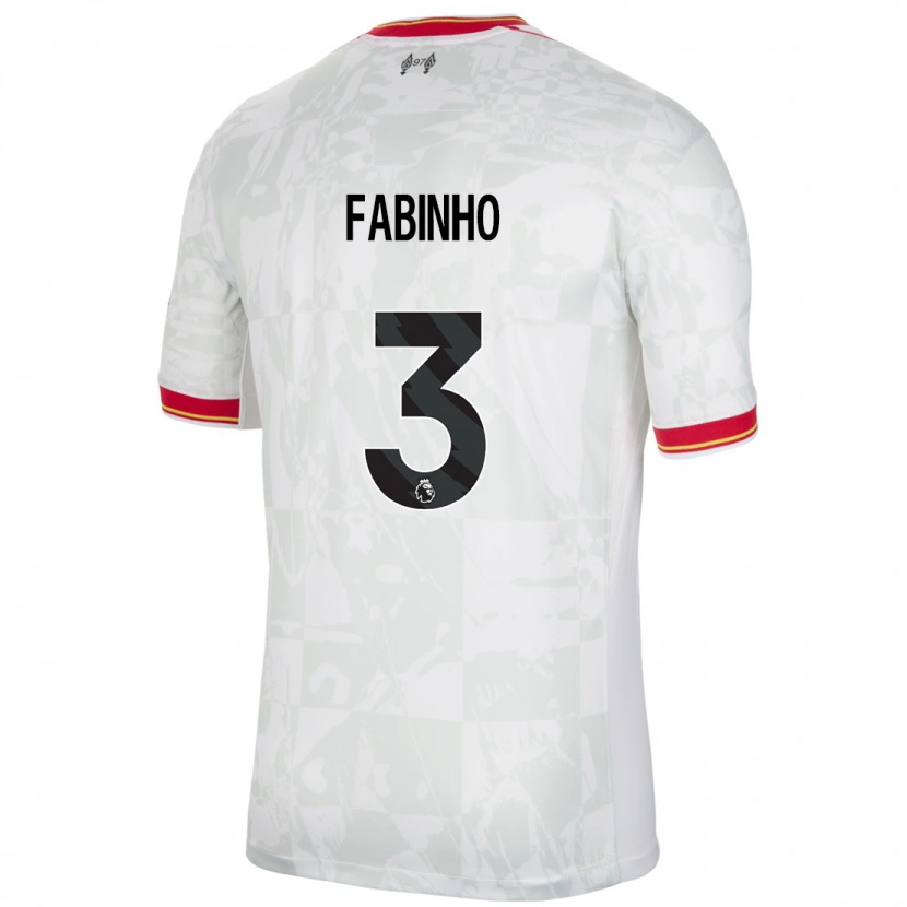 Danxen Herren Fabinho #3 Weiß Rot Schwarz Ausweichtrikot Trikot 2024/25 T-Shirt Schweiz