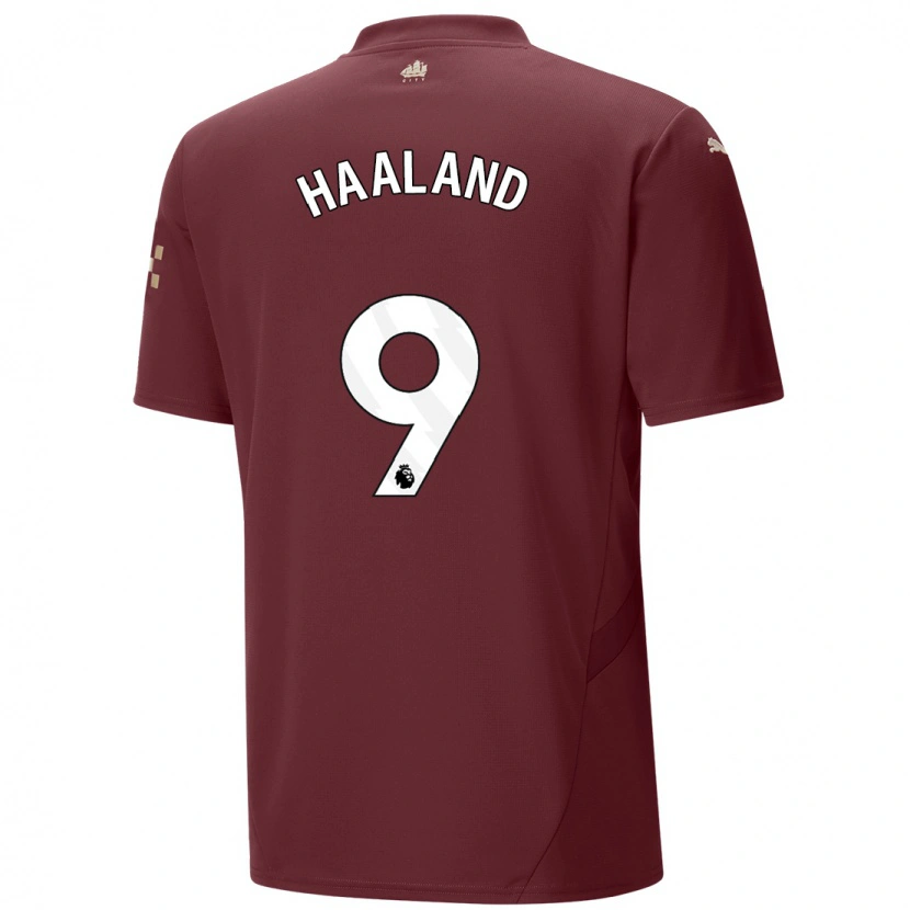 Danxen Herren Erling Haaland #9 Kastanienbraun Ausweichtrikot Trikot 2024/25 T-Shirt Schweiz