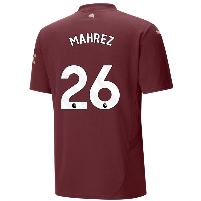 Danxen Herren Riyad Mahrez #26 Kastanienbraun Ausweichtrikot Trikot 2024/25 T-Shirt Schweiz