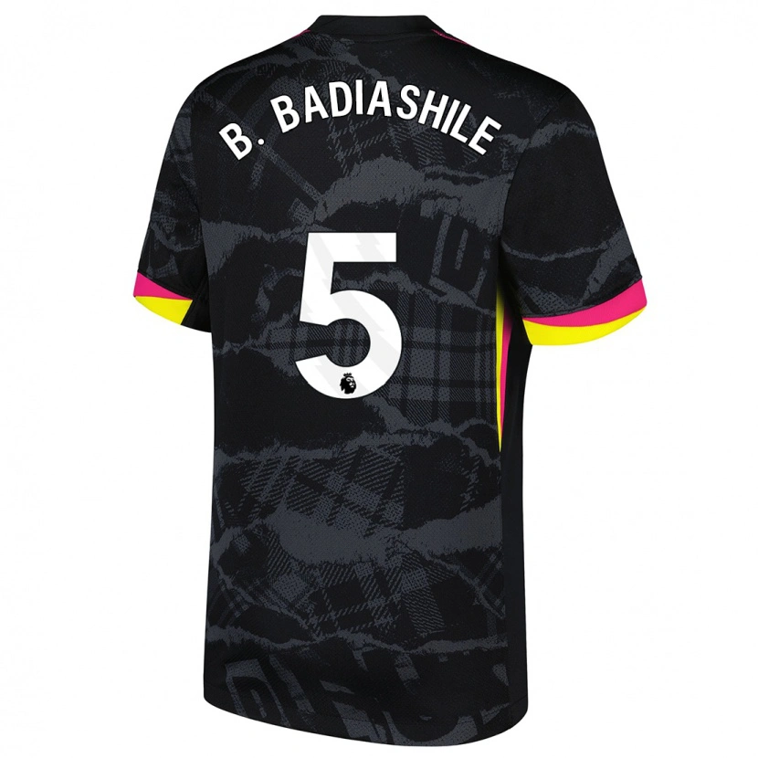 Danxen Herren Benoît Badiashile #5 Schwarz Rosa Ausweichtrikot Trikot 2024/25 T-Shirt Schweiz