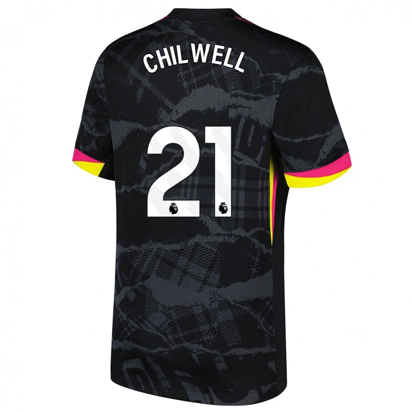 Danxen Herren Ben Chilwell #21 Schwarz Rosa Ausweichtrikot Trikot 2024/25 T-Shirt Schweiz