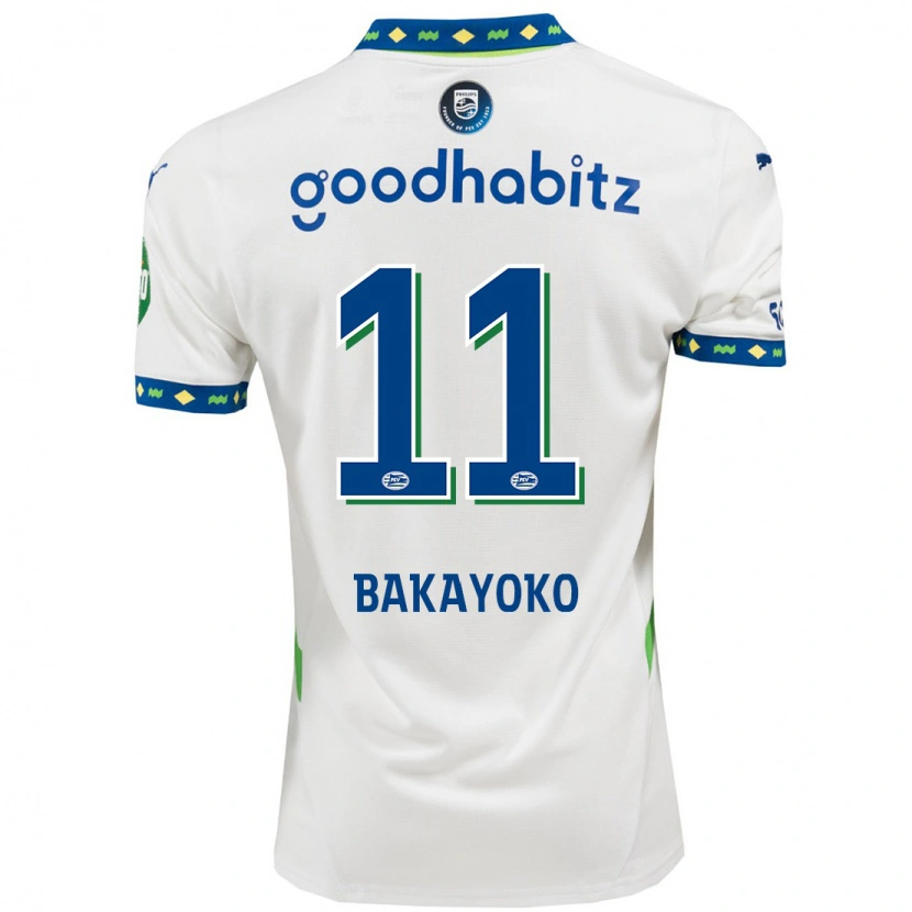 Danxen Herren Johan Bakayoko #11 Weiß Dunkelblau Ausweichtrikot Trikot 2024/25 T-Shirt Schweiz