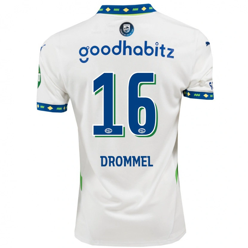 Danxen Herren Joël Drommel #16 Weiß Dunkelblau Ausweichtrikot Trikot 2024/25 T-Shirt Schweiz