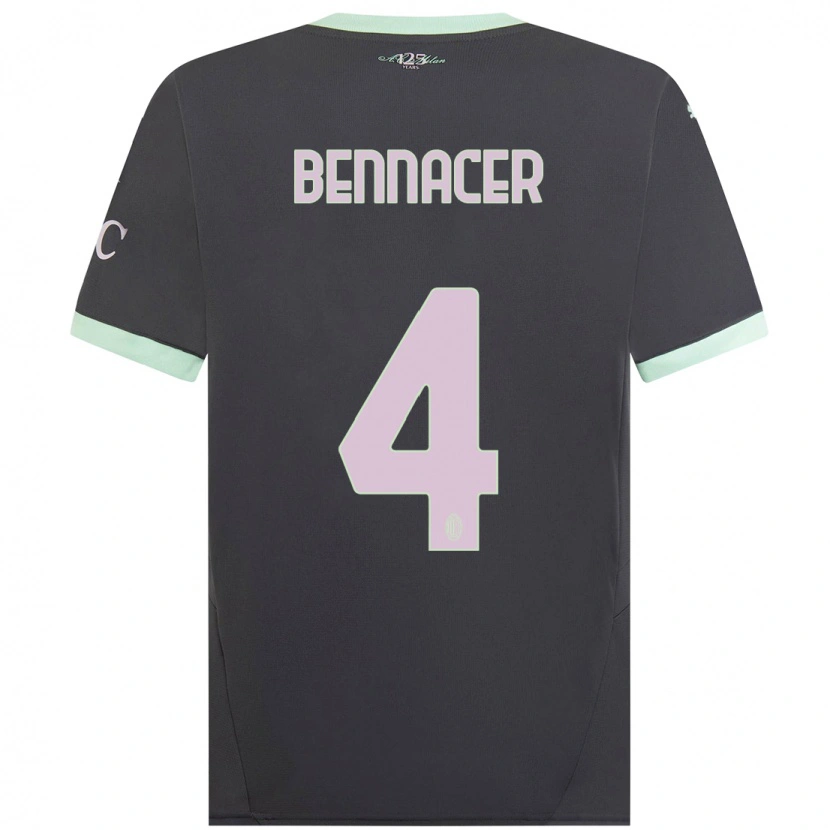 Danxen Herren Ismaël Bennacer #4 Grau Ausweichtrikot Trikot 2024/25 T-Shirt Schweiz