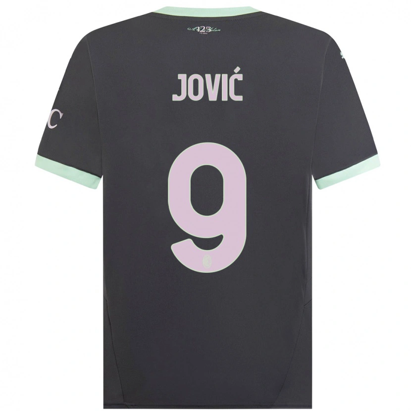 Danxen Herren Luka Jović #9 Grau Ausweichtrikot Trikot 2024/25 T-Shirt Schweiz