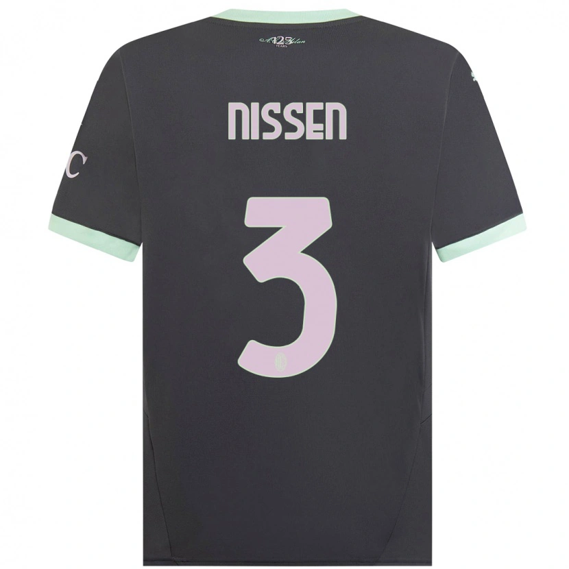 Danxen Herren Fredrik Nissen #3 Grau Ausweichtrikot Trikot 2024/25 T-Shirt Schweiz