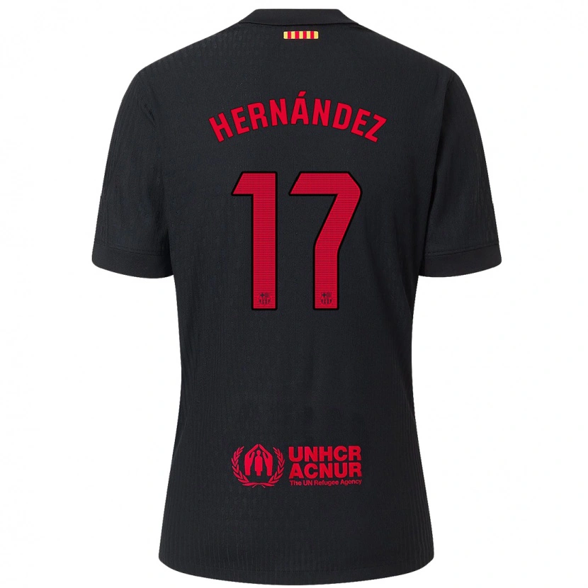 Danxen Damen Juan Hernández #17 Schwarz Rot Auswärtstrikot Trikot 2024/25 T-Shirt Schweiz