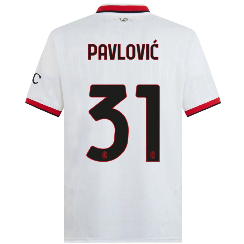 Danxen Damen Strahinja Pavlović #31 Weiß Schwarz Rot Auswärtstrikot Trikot 2024/25 T-Shirt Schweiz