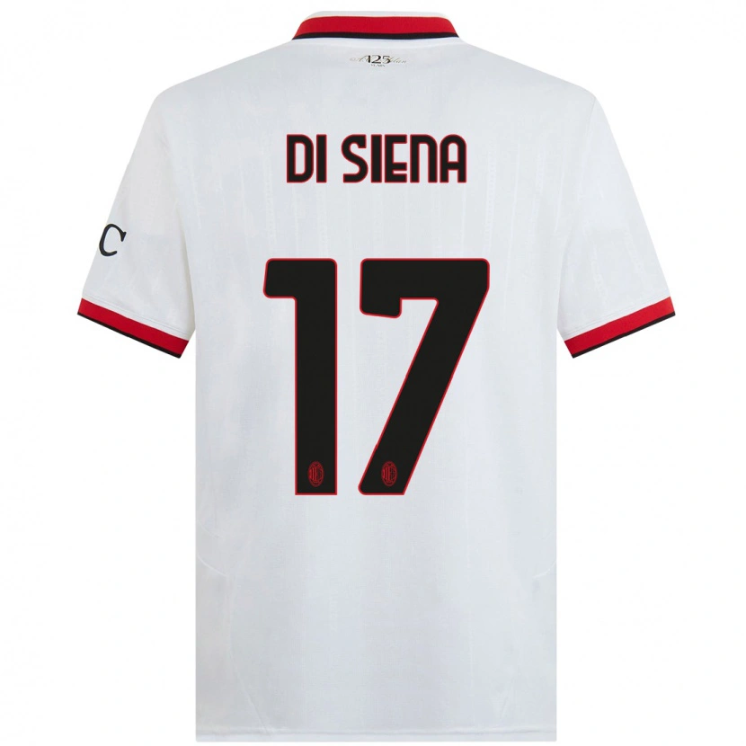 Danxen Damen Andrea Di Siena #17 Weiß Schwarz Rot Auswärtstrikot Trikot 2024/25 T-Shirt Schweiz