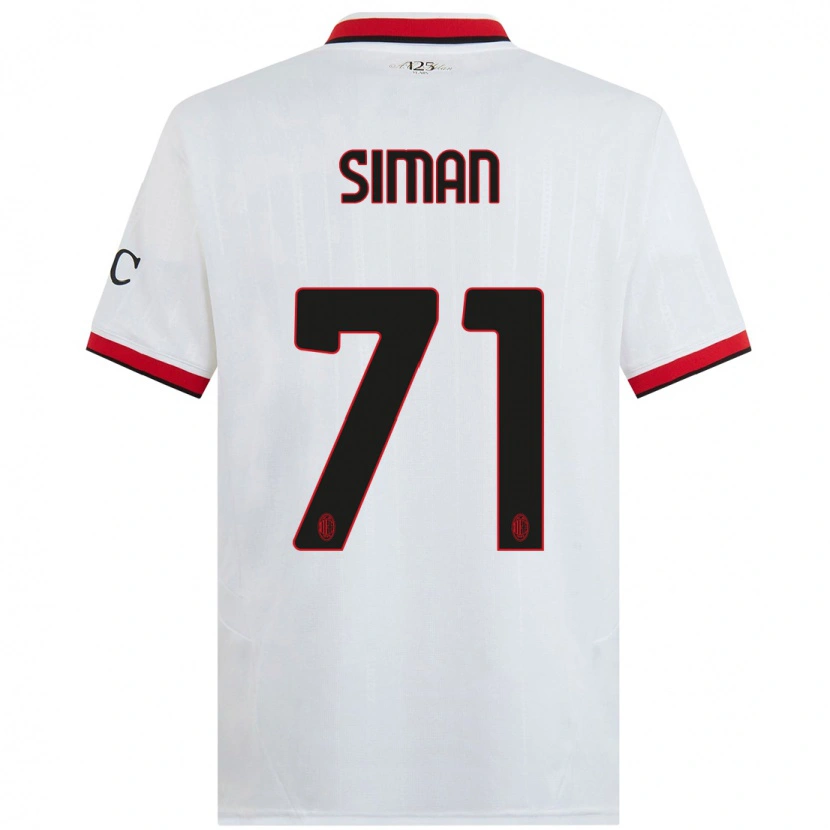 Danxen Damen Alexandru Șiman #71 Weiß Schwarz Rot Auswärtstrikot Trikot 2024/25 T-Shirt Schweiz