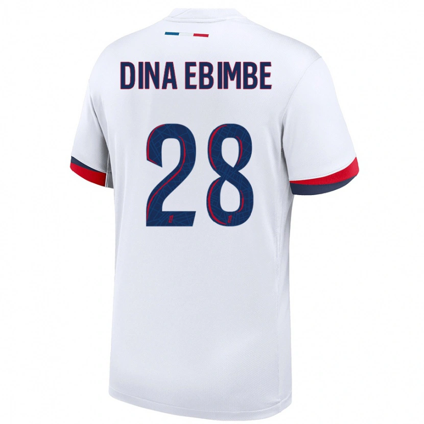 Danxen Damen Eric Junior Dina Ebimbe #28 Weiß Blau Rot Auswärtstrikot Trikot 2024/25 T-Shirt Schweiz