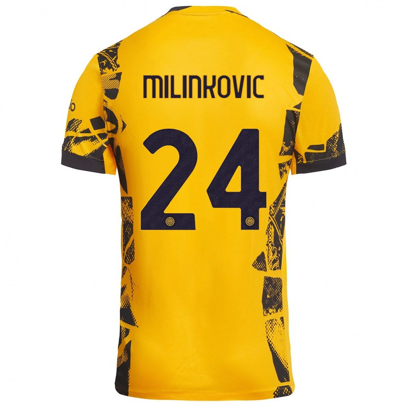 Danxen Damen Marija Milinković #24 Gold Schwarz Ausweichtrikot Trikot 2024/25 T-Shirt Schweiz