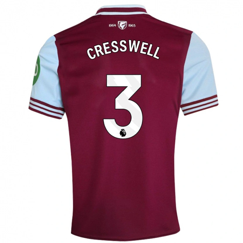 Danxen Kinder Aaron Cresswell #3 Dunkelrot Heimtrikot Trikot 2024/25 T-Shirt Schweiz